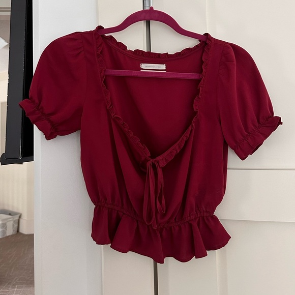 Urban Outfitters Ruffle Tie up Blouse - Picture 2 of 5